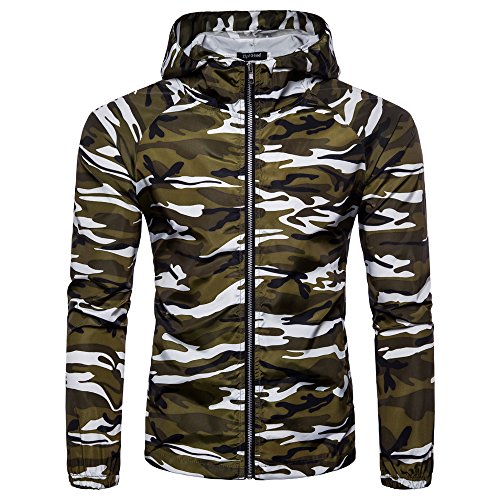 Sweat camouflage homme avec fermeture éclair veste sport légère imprimée à capuche