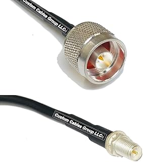 50 feet RG58 Silver Plated N Male to RP-SMA Female RF Coaxial Cable