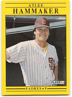 1991 Fleer #530 Atlee Hammaker San Diego Padres Official MLB Baseball Trading Card in Raw (NM or Better) Condition