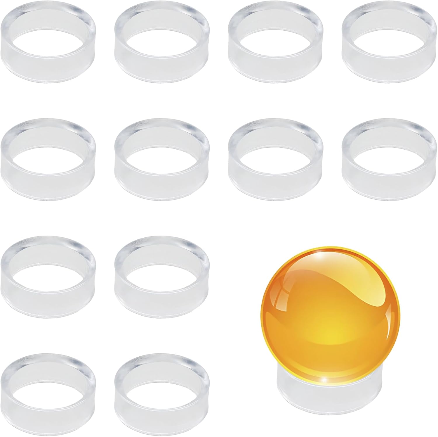 PINE & LINEN 12pcs Mix Clear Sphere Display Stand, Acrylic Small Round Baseball Ring Stands, Durable Plastic Display for Decorative Eggs/Collectors