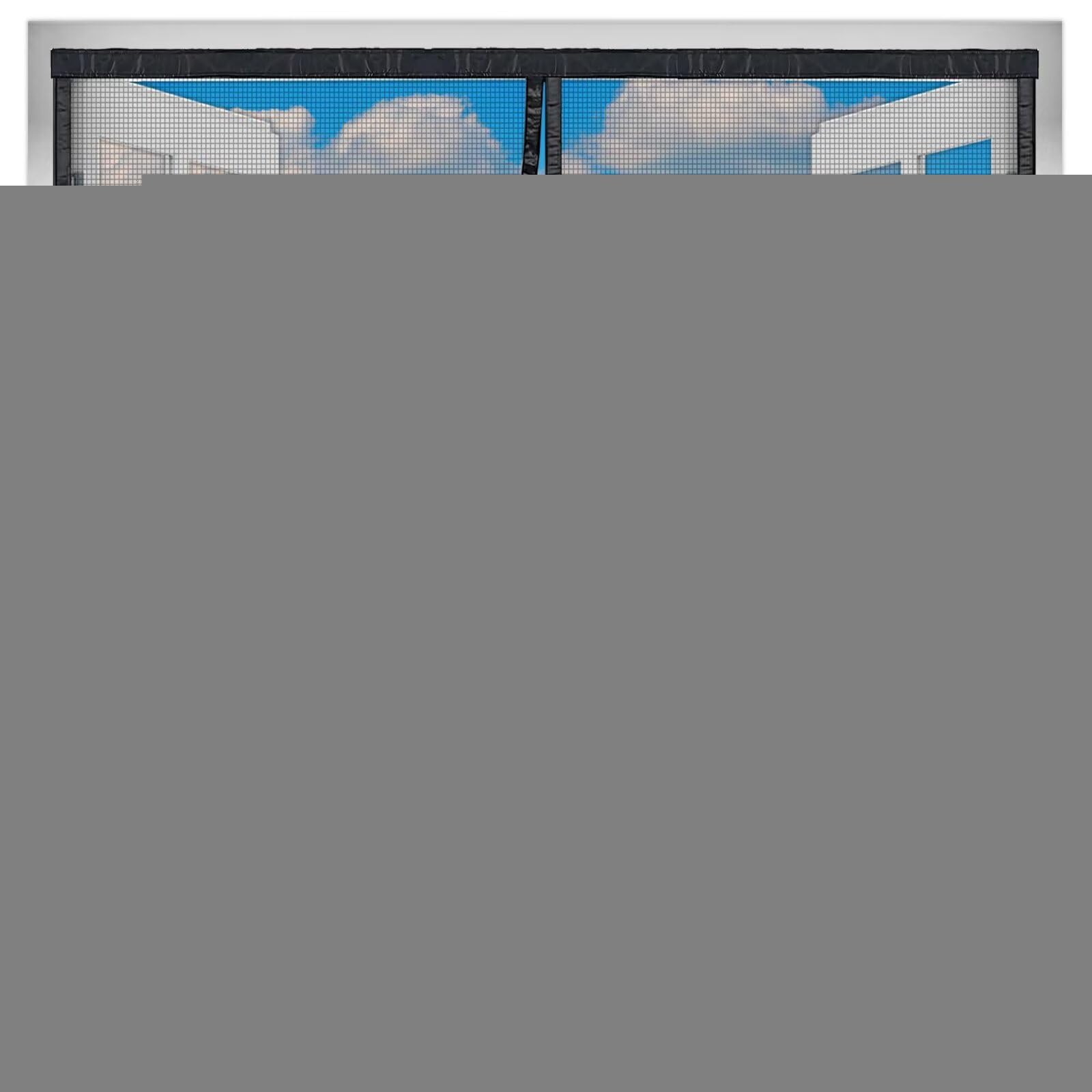 Zanzariera Magnetica per Finestre 300x265 cm, Premium Rete Tenda, di Design Minimal, Totalmente Magnetica, Chiusura Automatica Nero Nuova-Versione