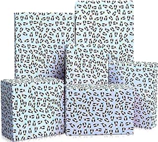 Blue Wrapping Paper - Cats in Hats - 6 Sheets of Birthday Gift Wrap - For Men Boys Kids - For Baby Shower, Anniversary, Valentines Day Wrapping Paper - Recyclable - By Central 23