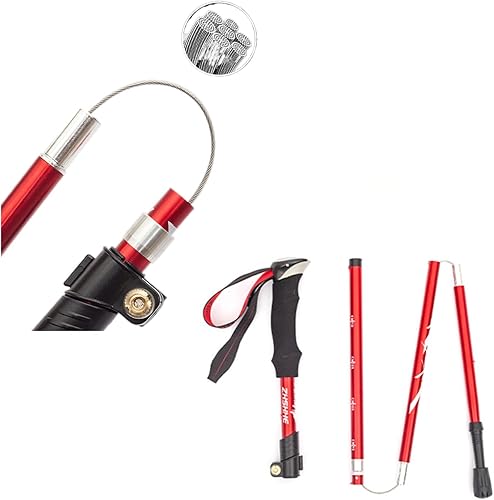 Bastón de senderismo de aluminio  Bastón plegable ultraligero para senderismo con cerraduras de giro rápido ajustables y bolsa de almacenamiento,