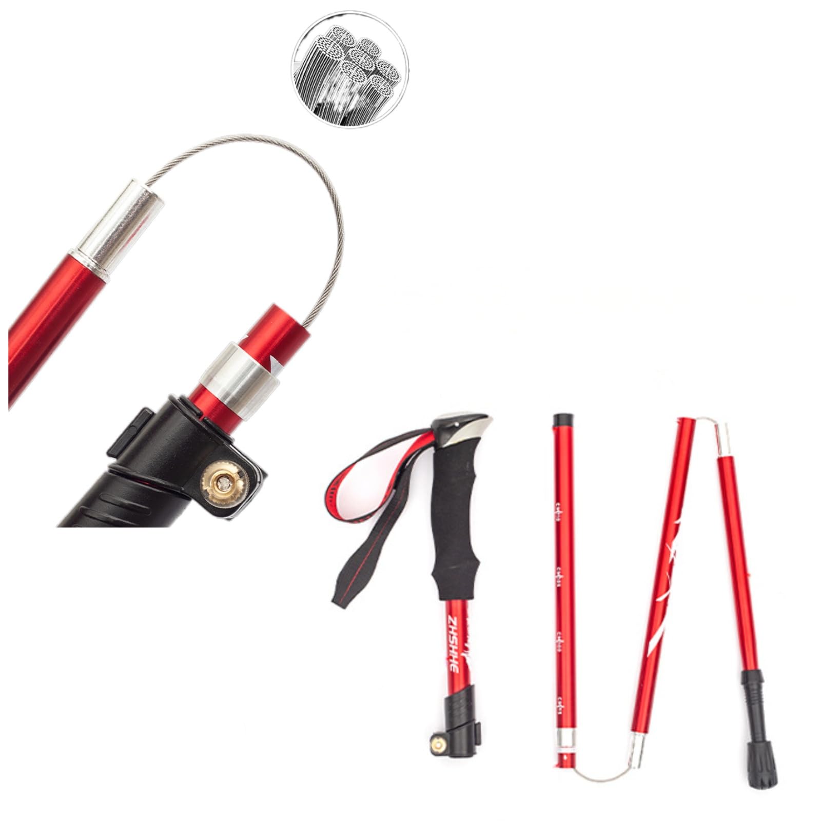 Jahreszeit Aluminum Trekking Pole - Ultralight Collapsible Walking Stick for Hiking with Adjustable Quick Flip Locks and Storage Bag - ONE Piece