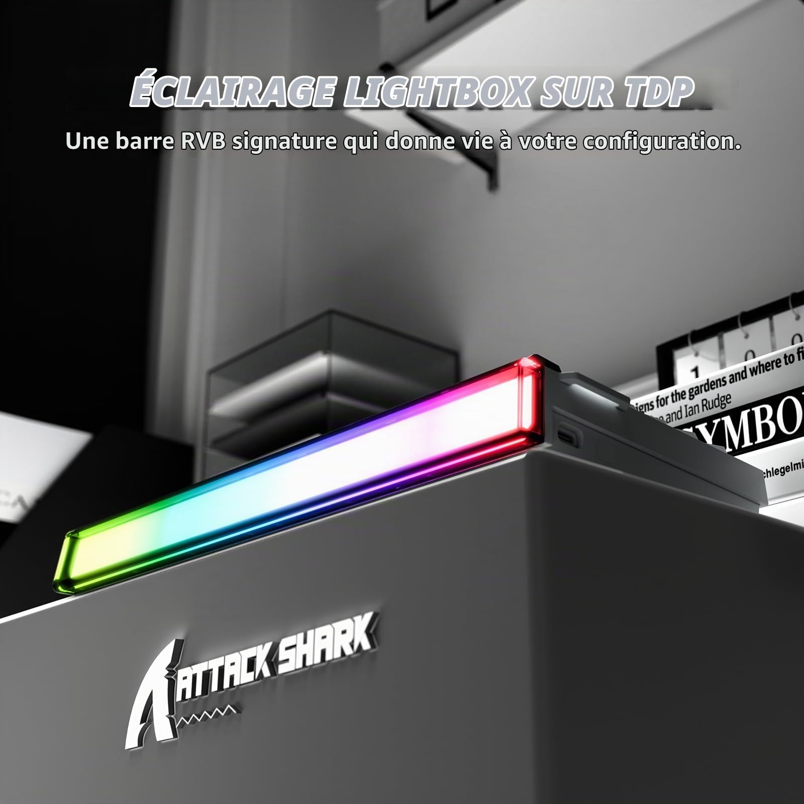 ATTACK SHARK R85 HE Clavier 8000Hz Rapid Trigger, Clavier Gamer Filaire 75%, Lightbox RGB, Précision RT de 0,005 mm, Interrupteur Magnétique, Actionnement Réglable, Snap Tap, PC/Mac, Blanc