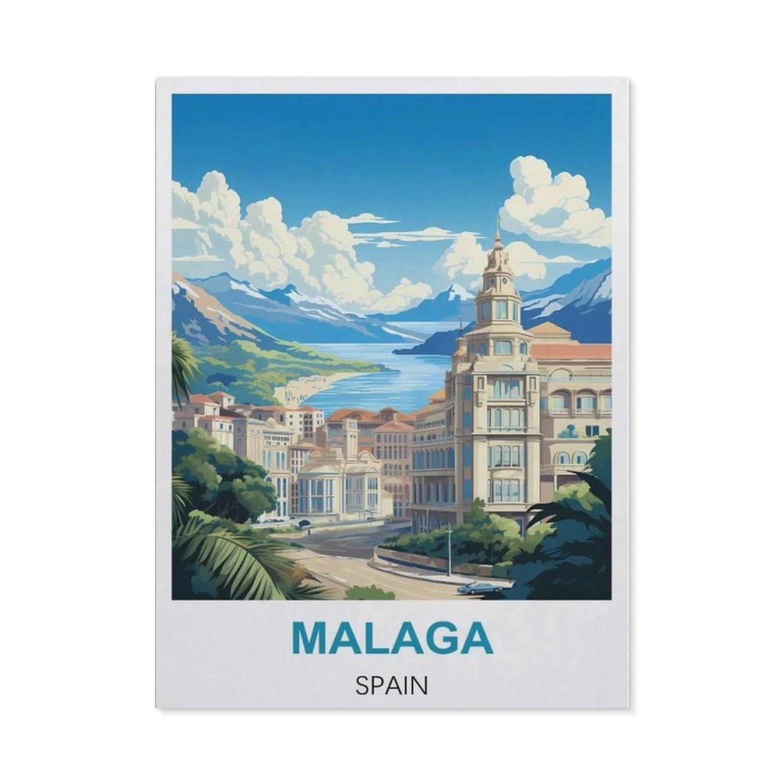 BEAYODKP 5D DIY Diamond Painting，Malaga Spain（30 x 40 cm）
