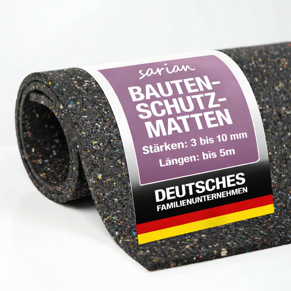 sarian Bautenschutzmatte STÄRKE: 3mm GRÖßE: 1000mm x 800mm (1m x 0,8m) Gummimatte Ladungssicherung Schutzmatte