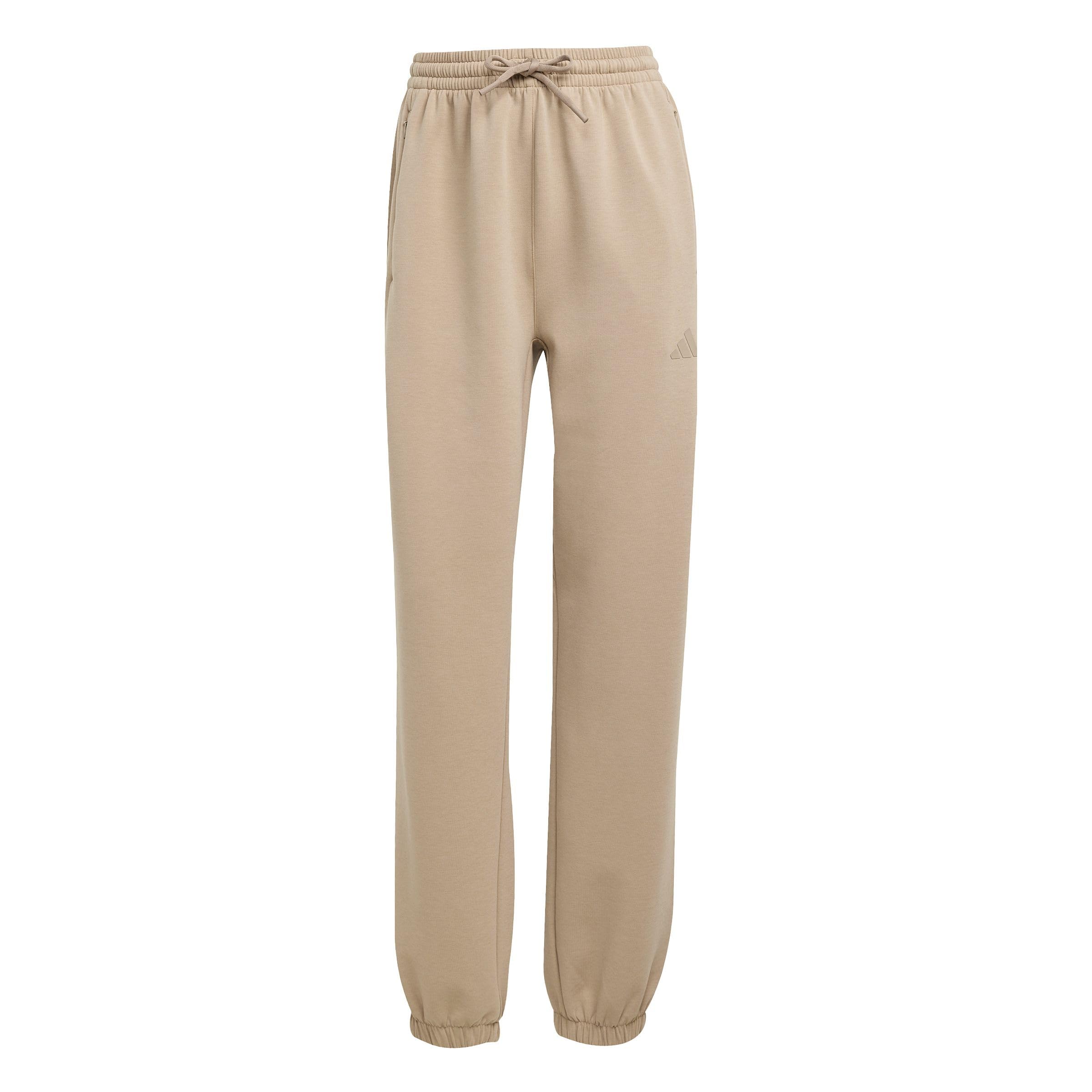adidas Women's D4T Workout Warm Up Pants, Chalky Brown, L Tall