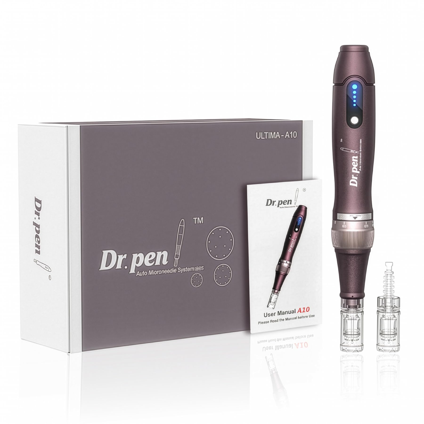 P-Beauty -Ultima A10 Microneedling Gerät, Derma Pen kabellos, USB-C, 5 Stufen, 0-2,5mm, inkl. 2 Kartuschen Anti Aging, Anti Falten, Gesichtspflege, Hautpflege für Hautbild & Poren