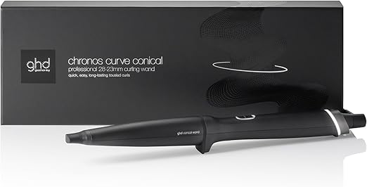 ghd Chronos Curve Conical Wand Arricciacapelli Professionale in Nero - Per Onde Effetto Spiaggia che Durano a Lungo - Ideale per Tutte le Lunghezze di Capelli (Presa EU)