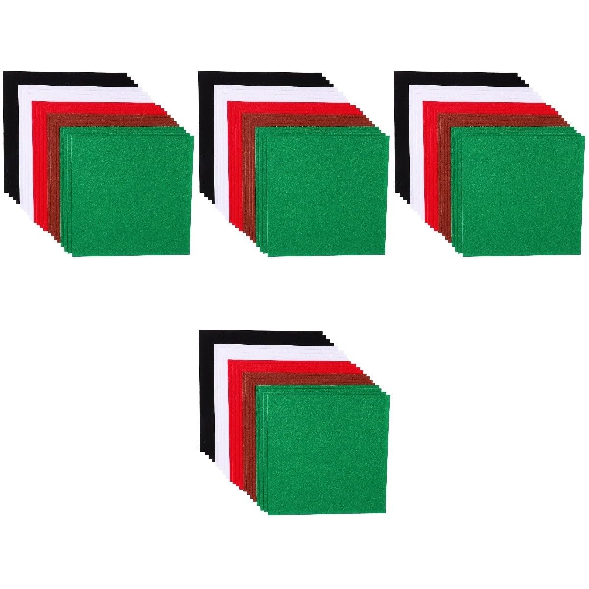 VILLCASE 80 STK Weihnachtsvlies Bunte Filztücher Weihnachtsdekoration DIY Weihnachtshandwerk Kinder DIY Material Bastelfilzquadrate Basteln Filz Stoff Nicht Gewebt