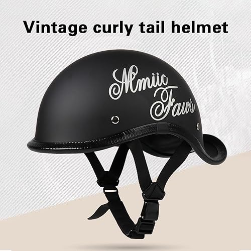 Miniatura 2 de Medio casco de motocicleta vintage, aprobado por el DOT, para adultos, casco convertible vintage para scooters, ciclomotores, cascos de motocicleta