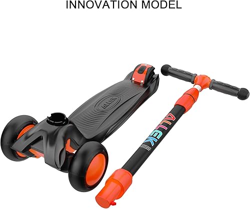 Miniatura 6 de Allek - Patinete B03, Monopatín de 3 ruedas con ruedas de PU extra anchas y luminosas, sistema Lean 'N Glide, manillar ajustable a cualquier altura