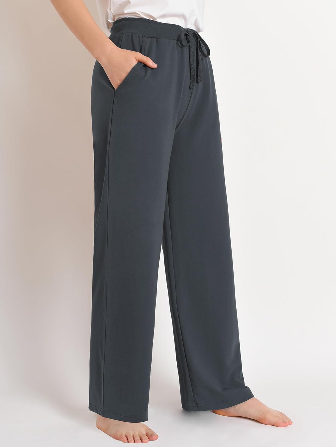 Latuza Women's Comfy Cotton Wide Leg Lounge Pants Loose Fit - Image 2