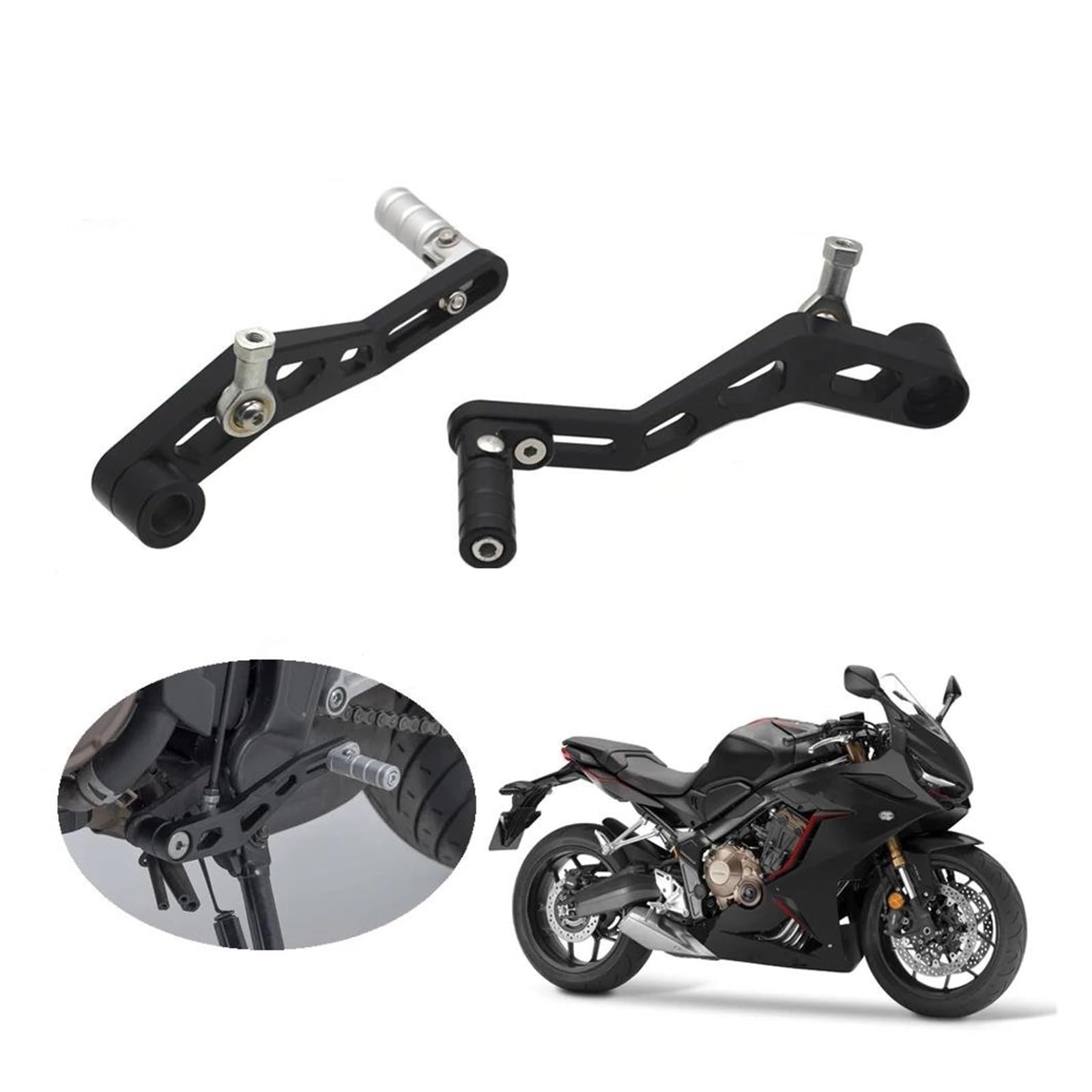 Jeu De Repose-pieds Passager Arrière Moto Pour Honda CB650R / CBR650R (2019-2023) - Alliage Aluminium Argenté