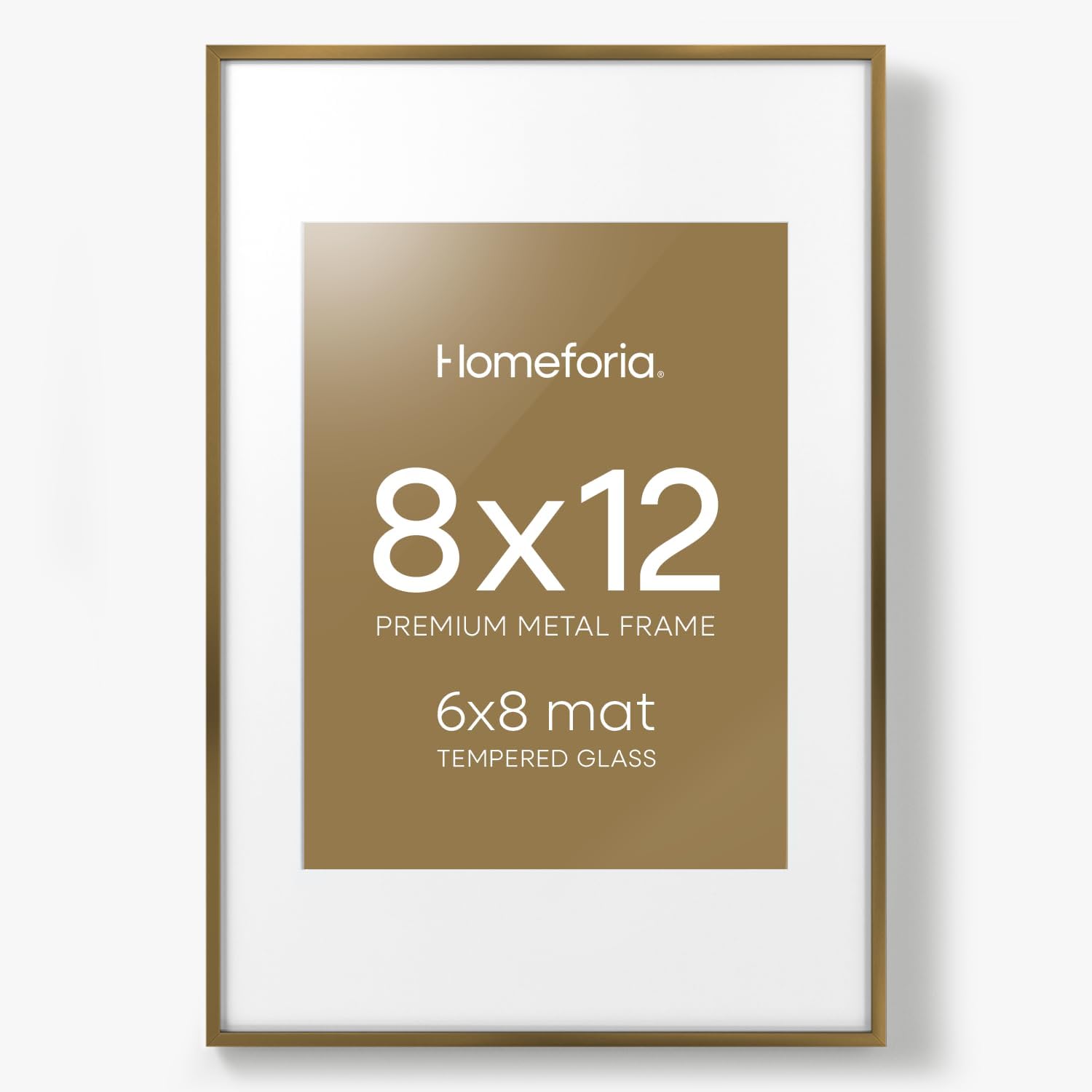 Homeforia 8x12 inch Metal Picture Frame Set of 1 Bronze