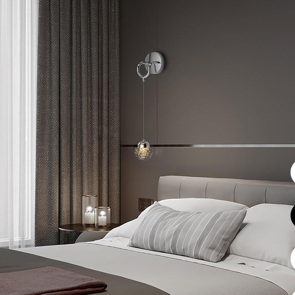 Vetro moderno, applique LED, accessori dorati a luce calda, luci da bagno in alluminio, applique da parete interna in vetro a bolle per bagno