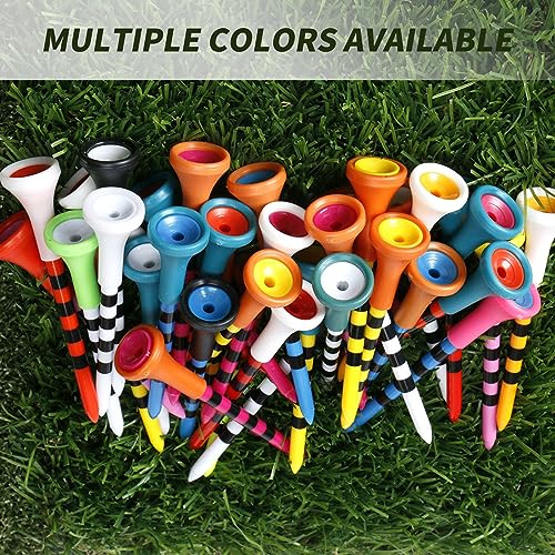 Kunststoff-Golf-Tees, 50 PCS Golf Tees Kunststoff 83mm (3-1/4\) 70mm (2 3/4\) Golftee Lang Plastik gemischte Farbe