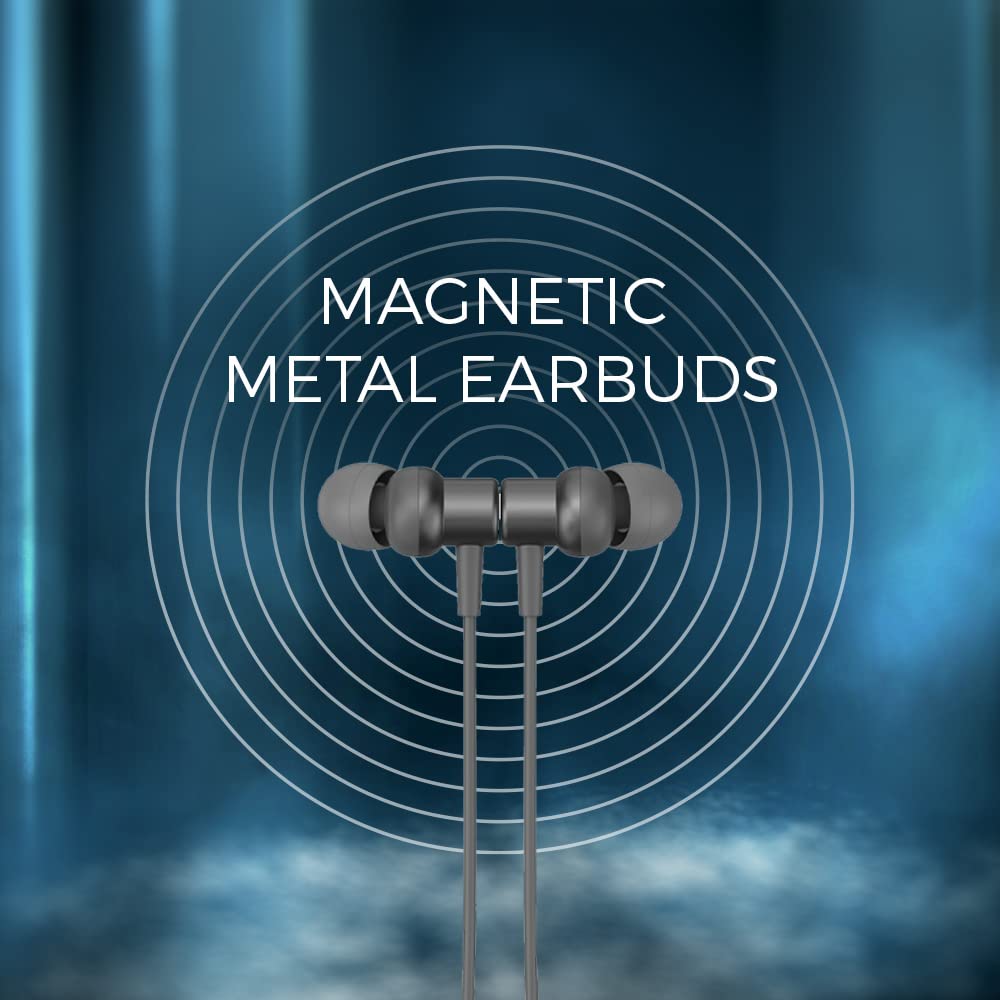 LANDMARK BH118 Play 3.0 neckband showing magnetic metal earbuds