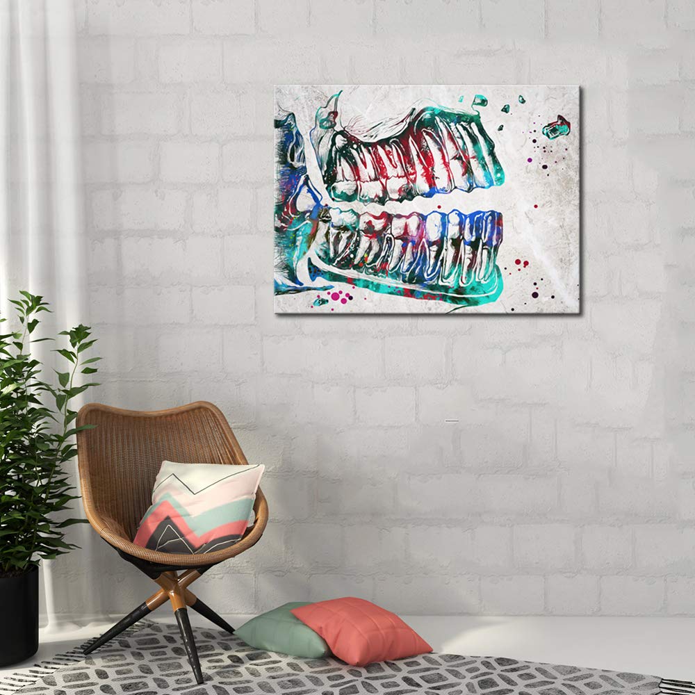 LoveHouse Zahnmedizin Wandbilder Set – 3-teilig, 30x30 Cm, Leinwanddruck Für Zahnarztpraxis