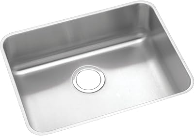 Elkay Lustertone Classic ELUHAD211555 Single Bowl Undermount Stainless Steel ADA Sink 23.5 x 15.75 x 5.375 inches