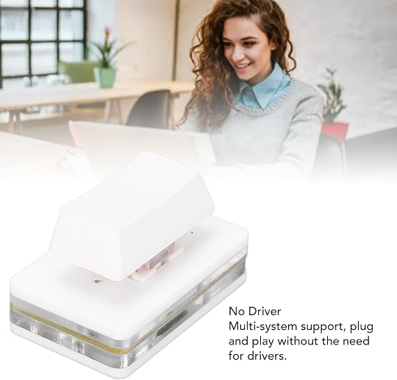 Programmable Single Keyboard Switch Game Keypad, USB Macro PC Keyboard User Defined, Multi Functional RGB Wired Customized Shortcut Key for Gaming (White)