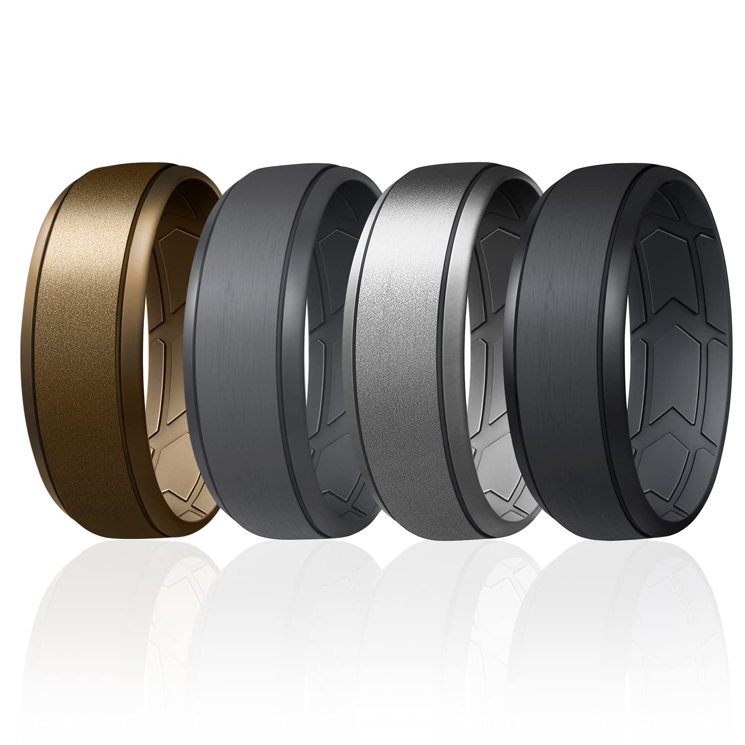 Buy ROQ Silicone Wedding Bands for Men Breathable Elegant Design