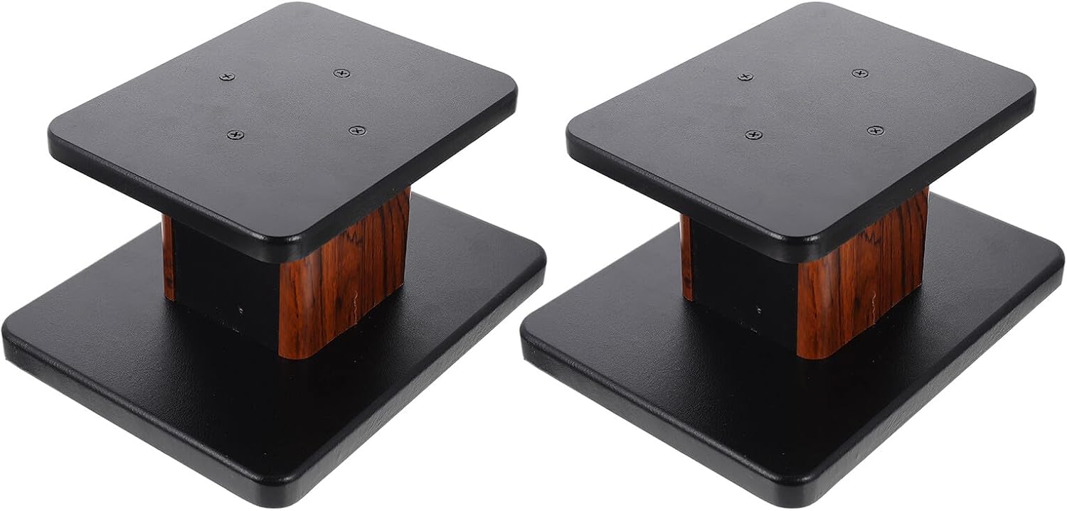 Floor-Standing Speaker Stand 15cm High Pair with Solid Wood Bracket for Karaoke and Surround Sound Speakers for Home Audio Systems Random Color