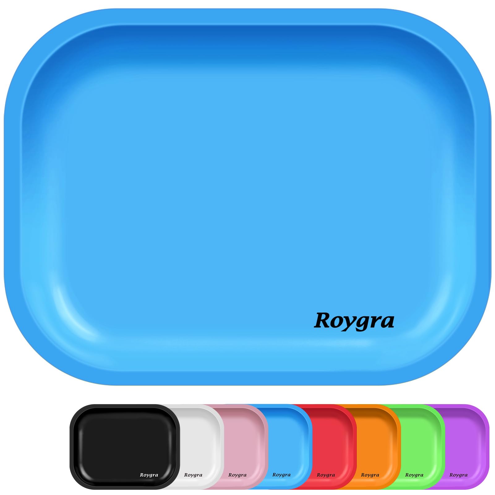 roygra Rolling Tray, Metal Decorative Display Tray, Tabletop Storage Tray