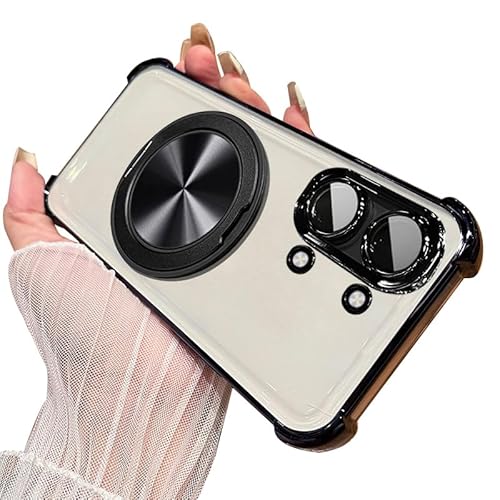 CYBERGARAGE�EFor POCO X8 Pro �P�[�X �N���A �����Y�J�o�[�t�� �J�o�[ ���� TPU �\�t�g�P�[�X �����^�X�}�z�����O�t�� �X�^���h�@�\ �p �ی� For ���� �V���I�~ X8�v���}�b�N�X(�u���b�N)