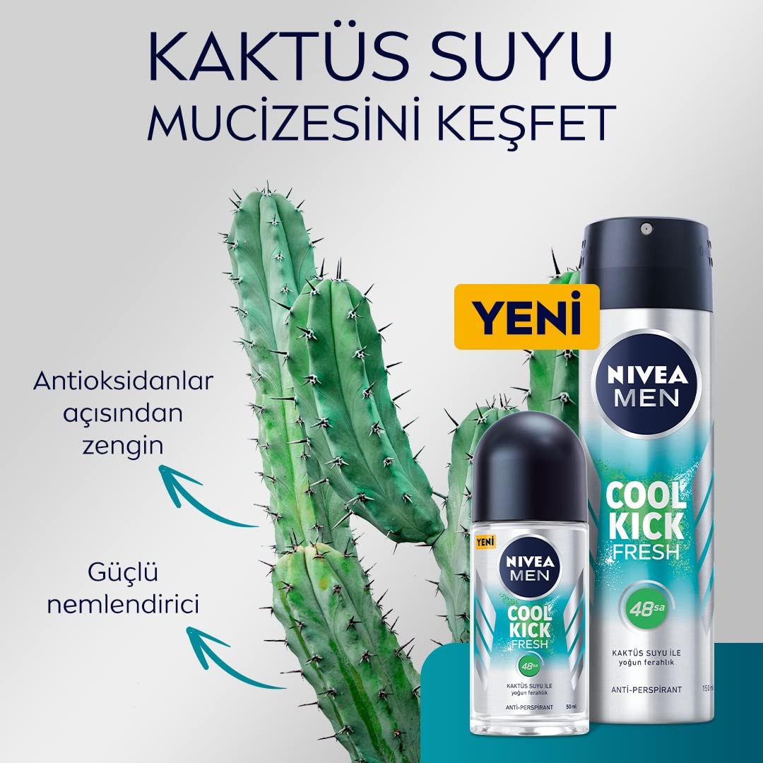 Nivea Men Cool Kick Fresh Sprey Deodorant 150 ml 1 Paket (1 x 150 ml)