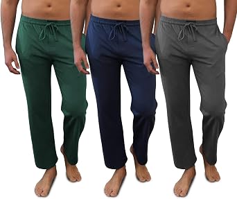 Andrew Scott Mens 100% Cotton Lounge Pants | Ultra Comfort Sleep Pajama Pant| Drawstring & Pockets | Multi-Packs & Colors