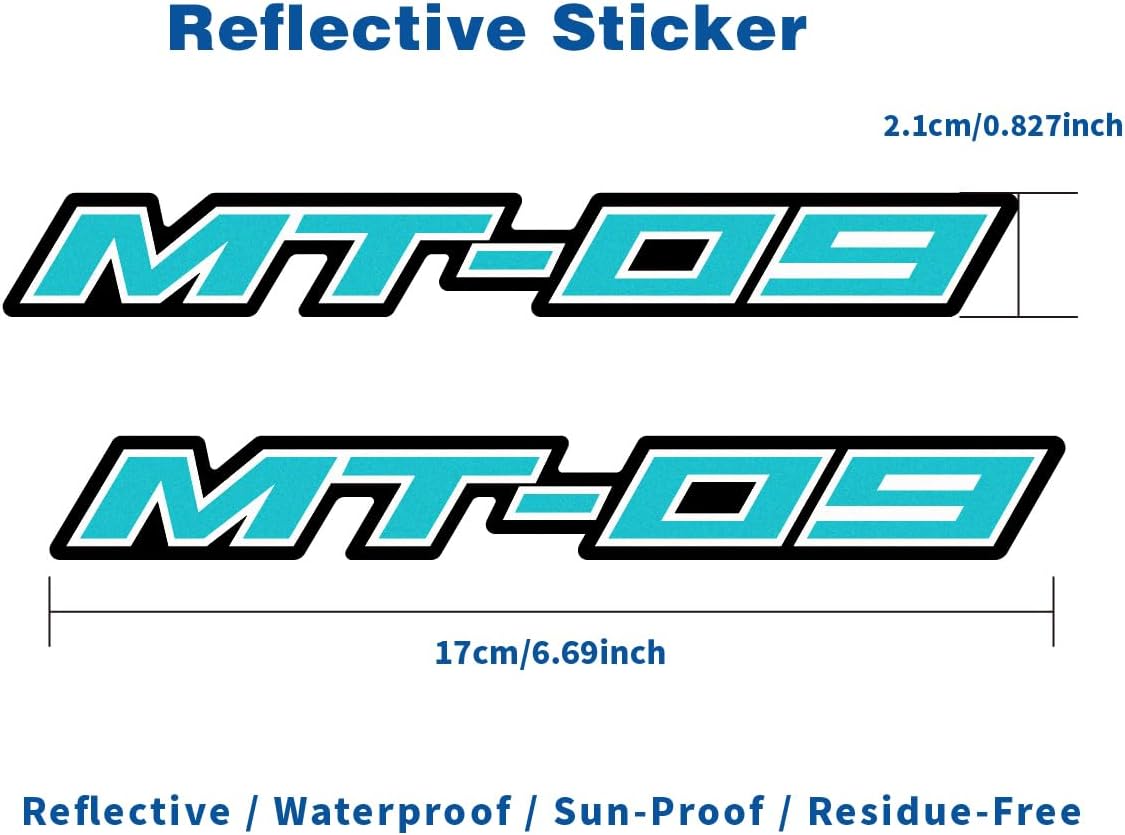 Motorcycle Reflective Flexible Vehicle Sticker Decorative Vinyl Bumper Sticks Gas Fuel Tank Badge Emblem Decals Sticker Compatible with Yamaha MT09 MT-09 FZ09 FZ-09