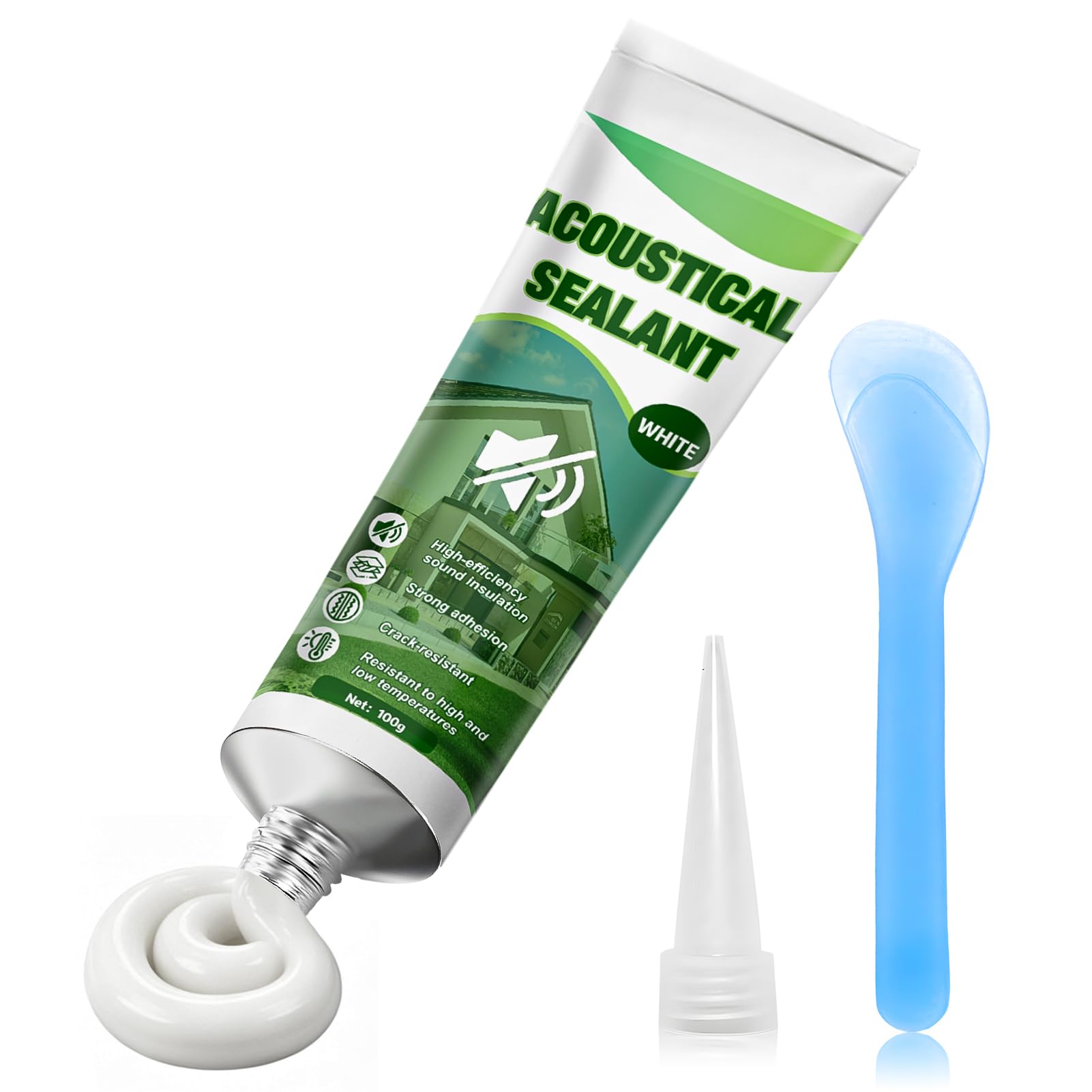 Photo 1 of WANHAO Acoustic Caulk, High-Efficiency Sound Insulation, White