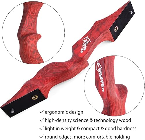 Vista 28 de ZSHJGJR Arco recurvo original Black Hunter de 60 pulgadas para adultos, arco largo de caza americana, arco de tiro con arco de 20 a 60 libras