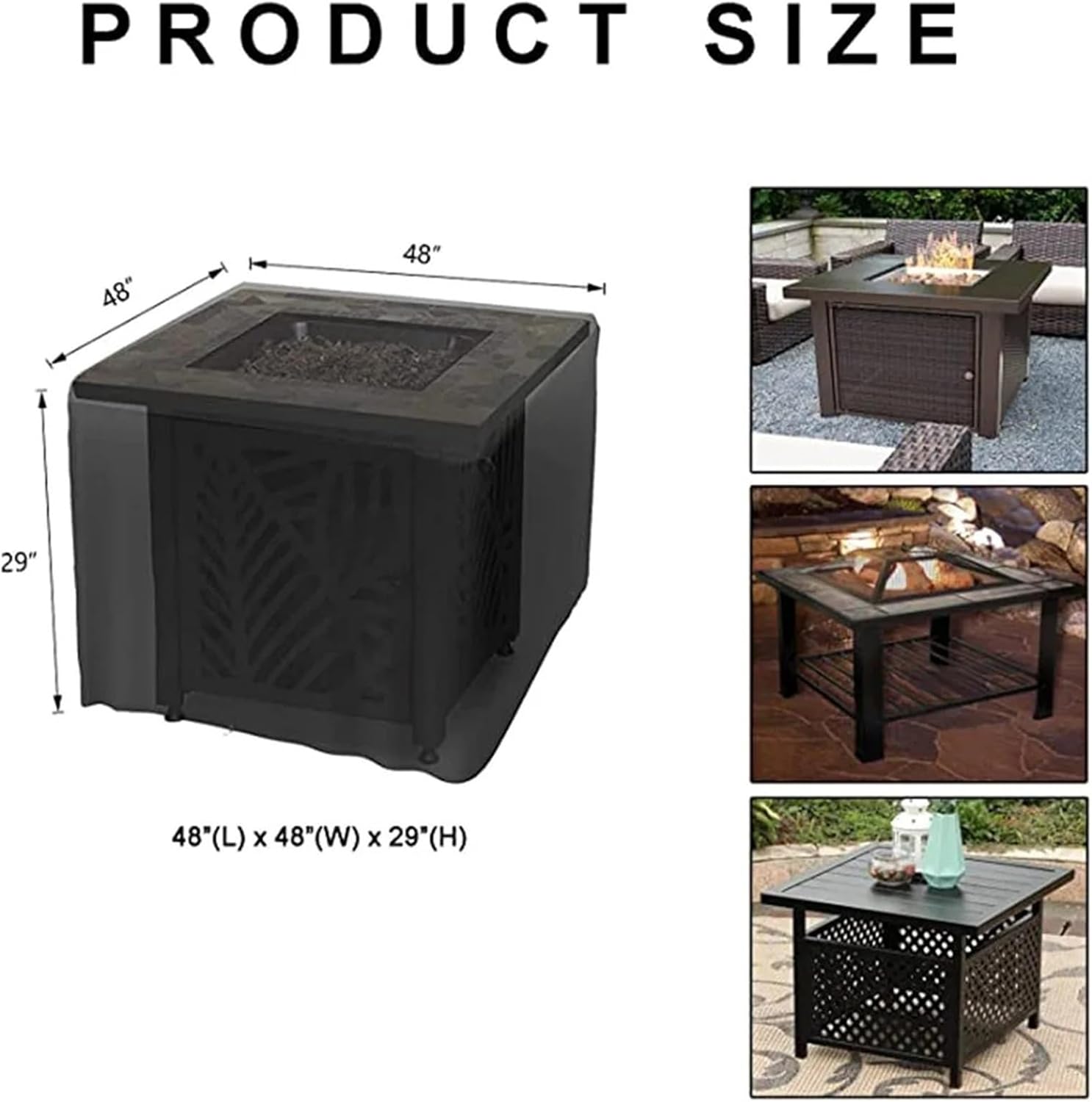 Patio Sofa Cover 210D Outdoor Square Patio Table Cover Waterproof Furniture Sofa and Chair(Silver,122x122x56cm)