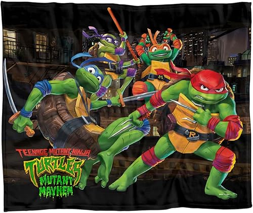 Miniatura 5 de LOGOVISION Teenage Mutant Ninja Turtles Mutant Mayhem Blanket, 36"x58" Nightly Rooftop Escapade - Manta polar