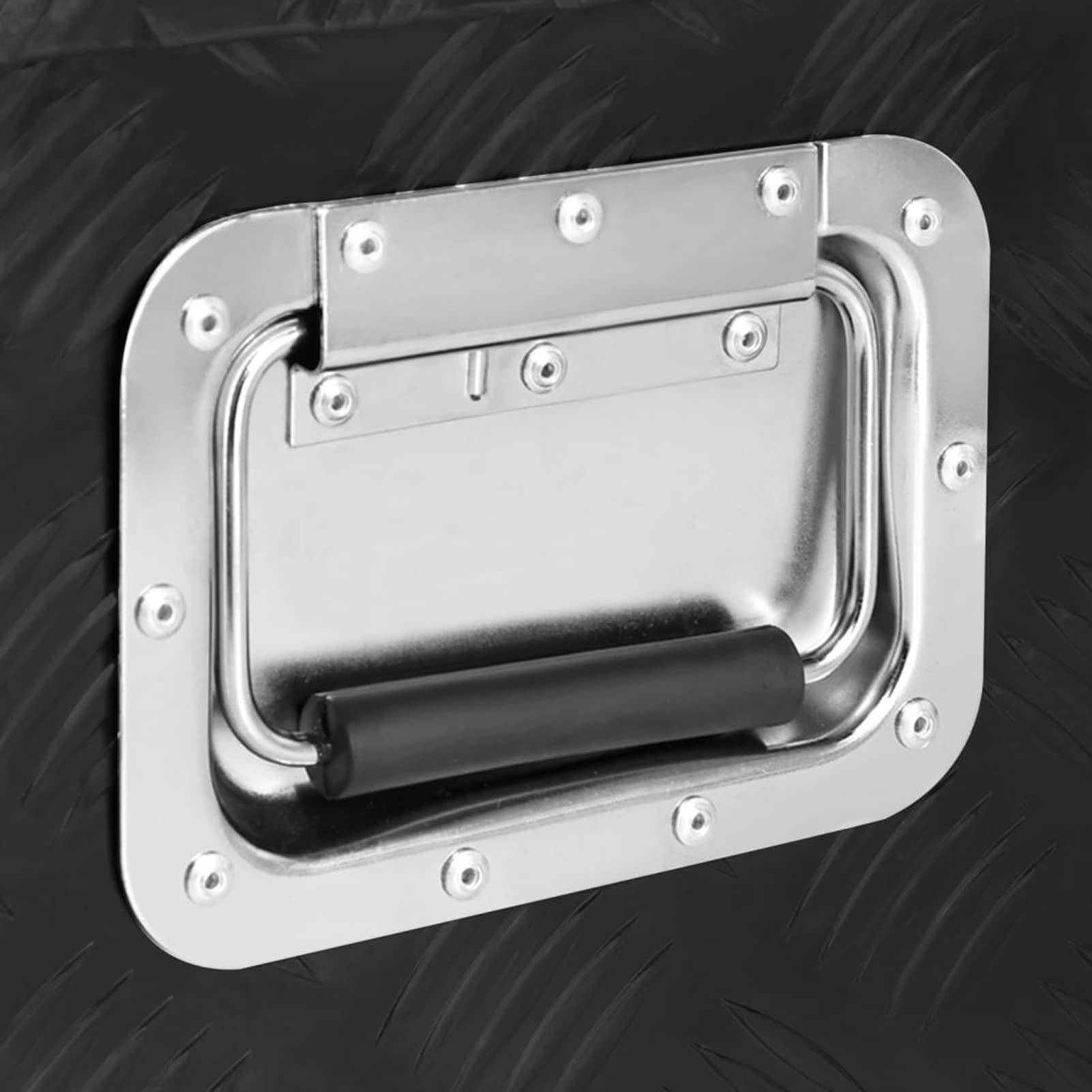 ShGaxin Aluminiowa skrzynka magazynowa czarna 70x31x27 cm, metalowa skrzynka narzędziowa, skrzynka na narzędzia, aluminiowe pudełko