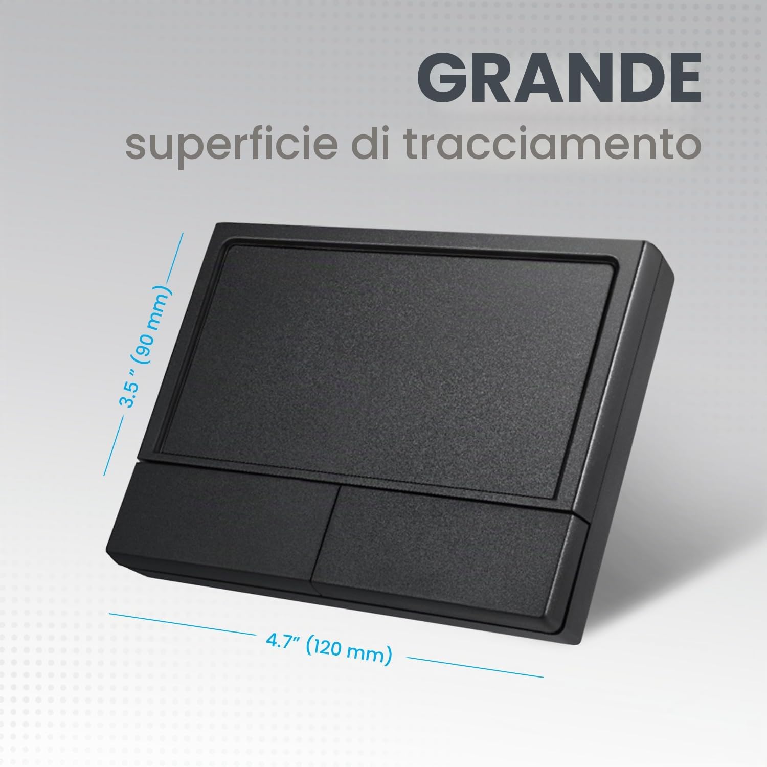 perixx PERIPAD-704 Touchpad wireless, trackpad portatile per utenti desktop e portatili, grandi dimensioni 12 x 9 x 1,9 cm (senza fili), nero