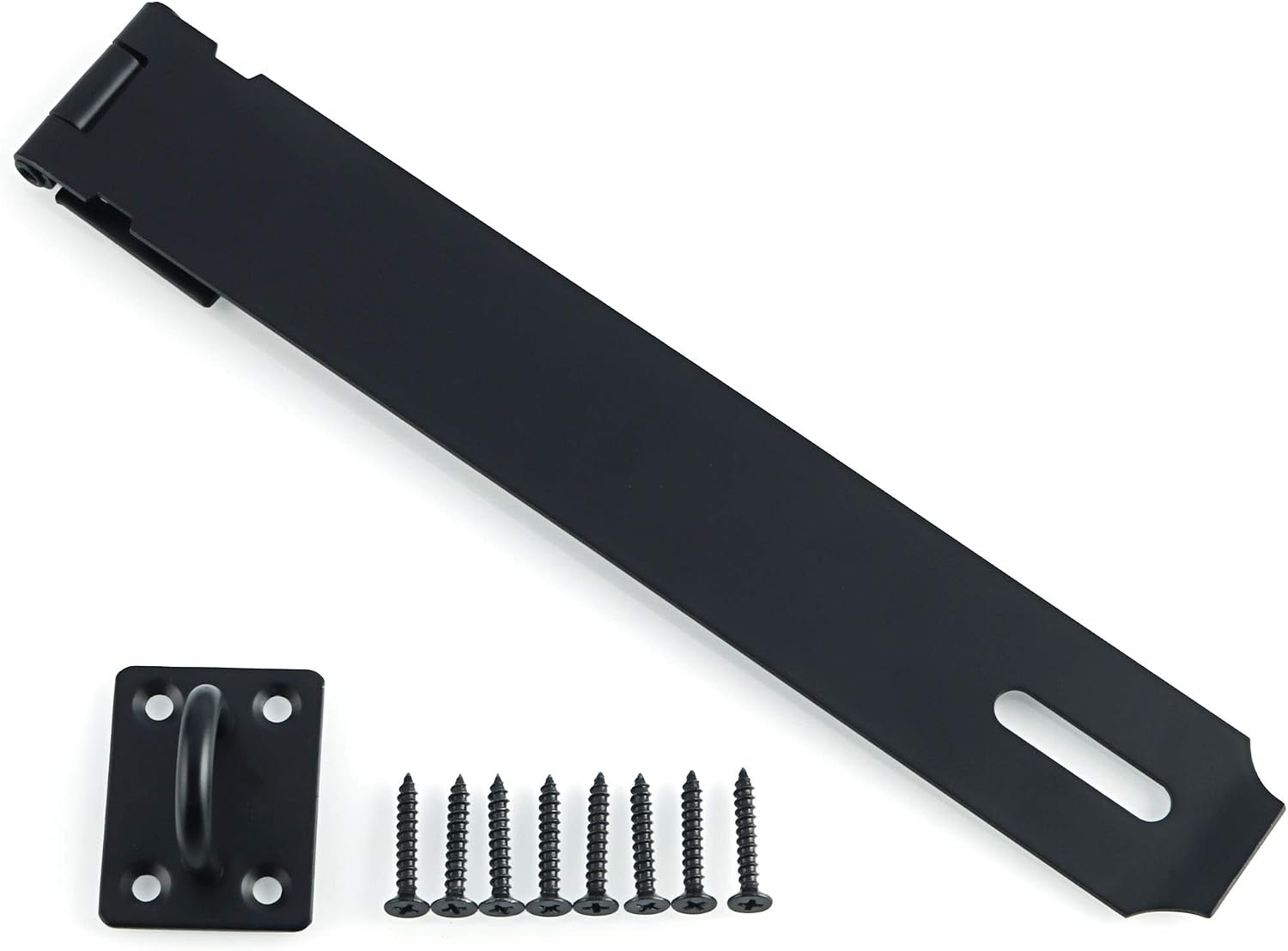 Alise MS9B-10C 10-Inch Padlock Hasp Door Clasp Gate Lock Latch,SUS 304 Stainless Steel Matte Black Finish