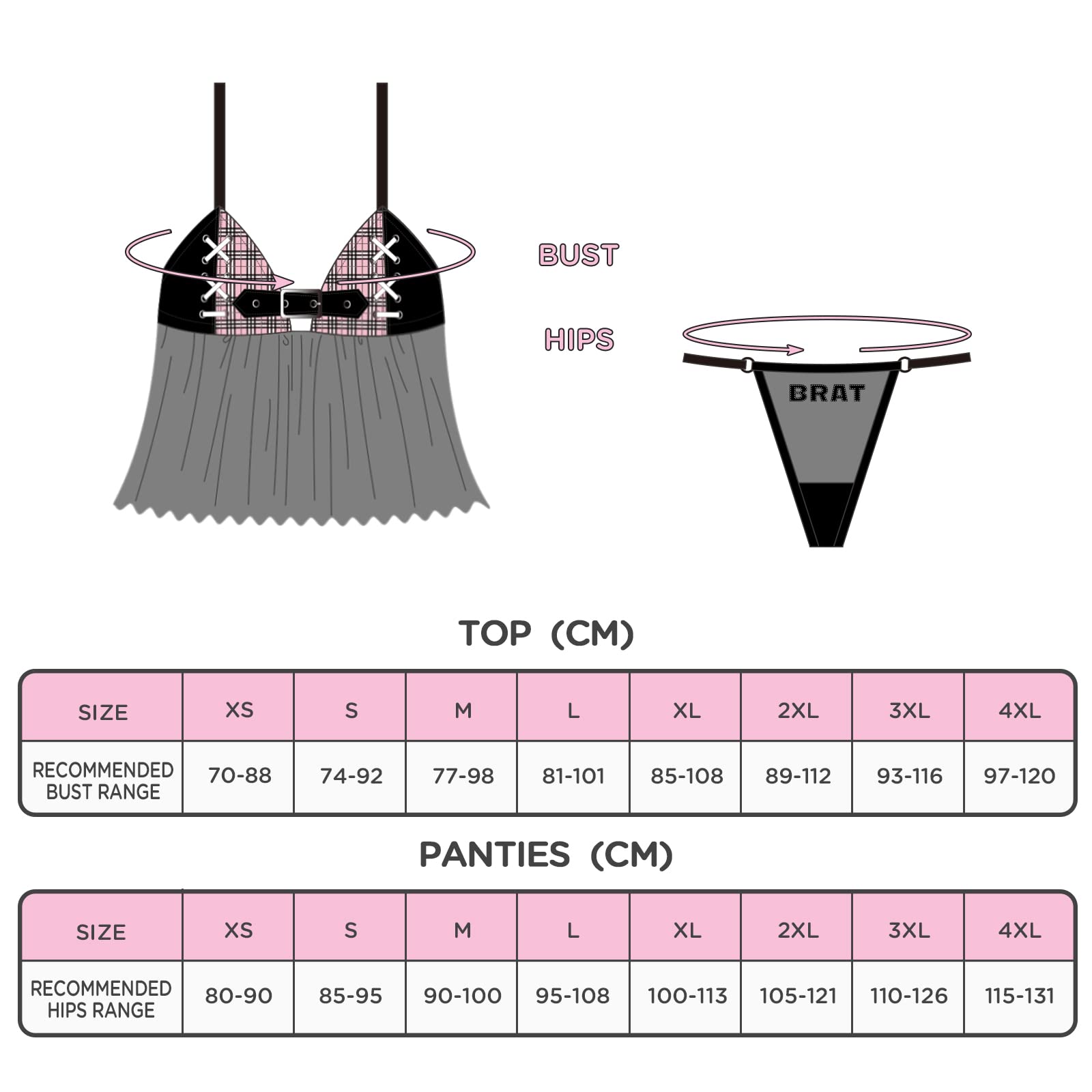 LittleForBig Damen Negligee Dessous Nachtwäsche Babydoll Strap Chemise Halter Lingerie V-Ausschnitt Schlafanzug-Bratty Bralette Tanga Dessous Set