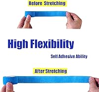 Vista 3 de Baisunt Paquete de 6 vendajes cohesivos de 1 pulgada, cinta autoadhesiva autoadhesiva autoadhesiva transpirable para muñeca, tobillo, deportes