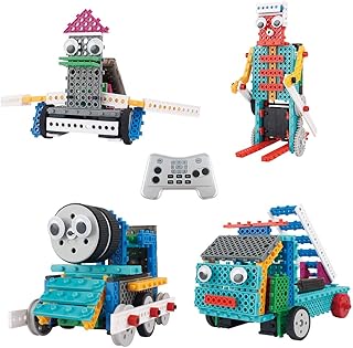 Build Your Own Robot Toys for Kids - Ingenious Machines Remote Control Robot Building Kit (Fire Truck, Train, Duck & Skier) Robot Toys for Boys Aged 6 7 8 9+