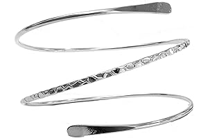 Shiny Silver Coil Cuff Charm