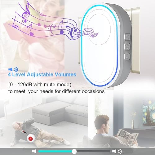 Miniatura 5 de Topvico Botón de emergencia WiFi para ancianos, dispositivos de alerta de caída para personas mayores, pulsera de alarma SOS Life, localizador