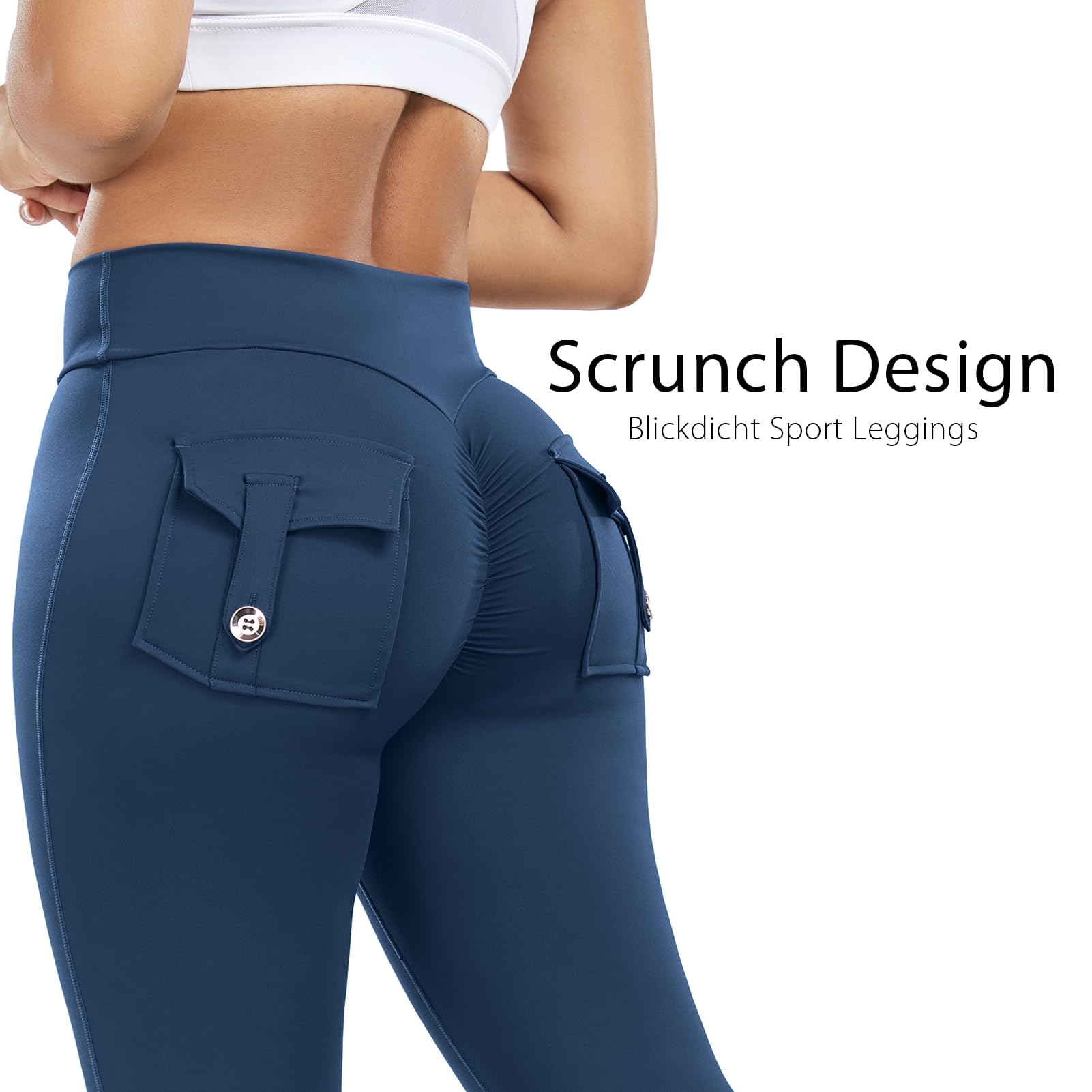 Aerides Leggings deportivos para mujer con bolsillo trasero, opacos, pantalones cargo para yoga, cintura alta, leggings largos para gimnasio, yoga