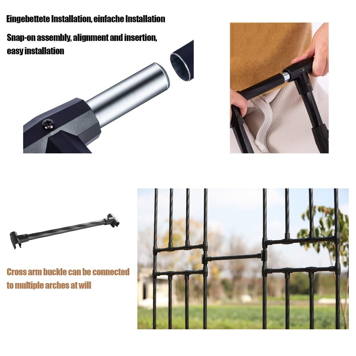 Metalowy łuk ogrodowy pnącza pergola, stojak na winnice warzywa, ozdobny pawilon ślubny, 260 cm x 27 cm, biały
