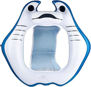 Cadeira de flutuação inflável para piscina - Cadeira flutuante de água com porta-copos e encosto,Brinquedo flutuante para piscina, espreguiçadeira para festa na piscina, cadeira flutuante de Prachy