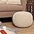 REDEARTH Round Pouf Ottoman - Cable Knitted Boho Poof - Home Décor Cord Pouffe Handmade Circular Footrest for Living Room - Bedroom - Kids Bedroom - 100% Cotton Pouf (18" x 18" x 14") - Ivory