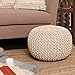 REDEARTH · Round Pouf Ottoman - Cable Knitted Boho Poof - Home Décor Cord Pouffe Handmade Circular Footrest for Living Room - Bedroom - Kids Bedroom - 100% Cotton Pouf (18